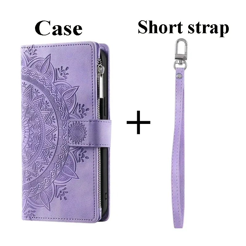 Color: Lotus root color, Material: Pc + tpu - For Poco X7 F6 X6 X5 Pro X3 NFC 5G Zipper Wallet Case Crossbody Book Shell Xiaomi Poco M7 Pro M6 F5 M5 C75 3 X 7 M 6 Flip Cover