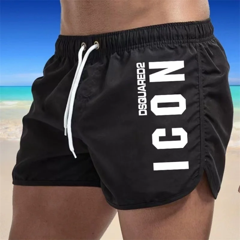 Color: Yellow, Size: L - Summer men's luxury beach pants clothing quick dry gym jogging sexy shorts vacation casual swimming trunks