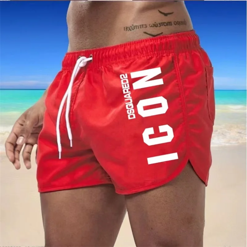 Color: Yellow, Size: L - Summer men's luxury beach pants clothing quick dry gym jogging sexy shorts vacation casual swimming trunks