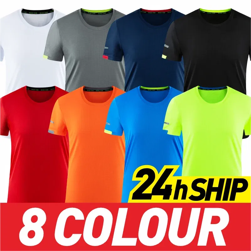 Color: black, Size: M, Ships From: CN - Men's t-shirt quick-drying sports top, custom logo running T-shirt, trainer fitness shirt