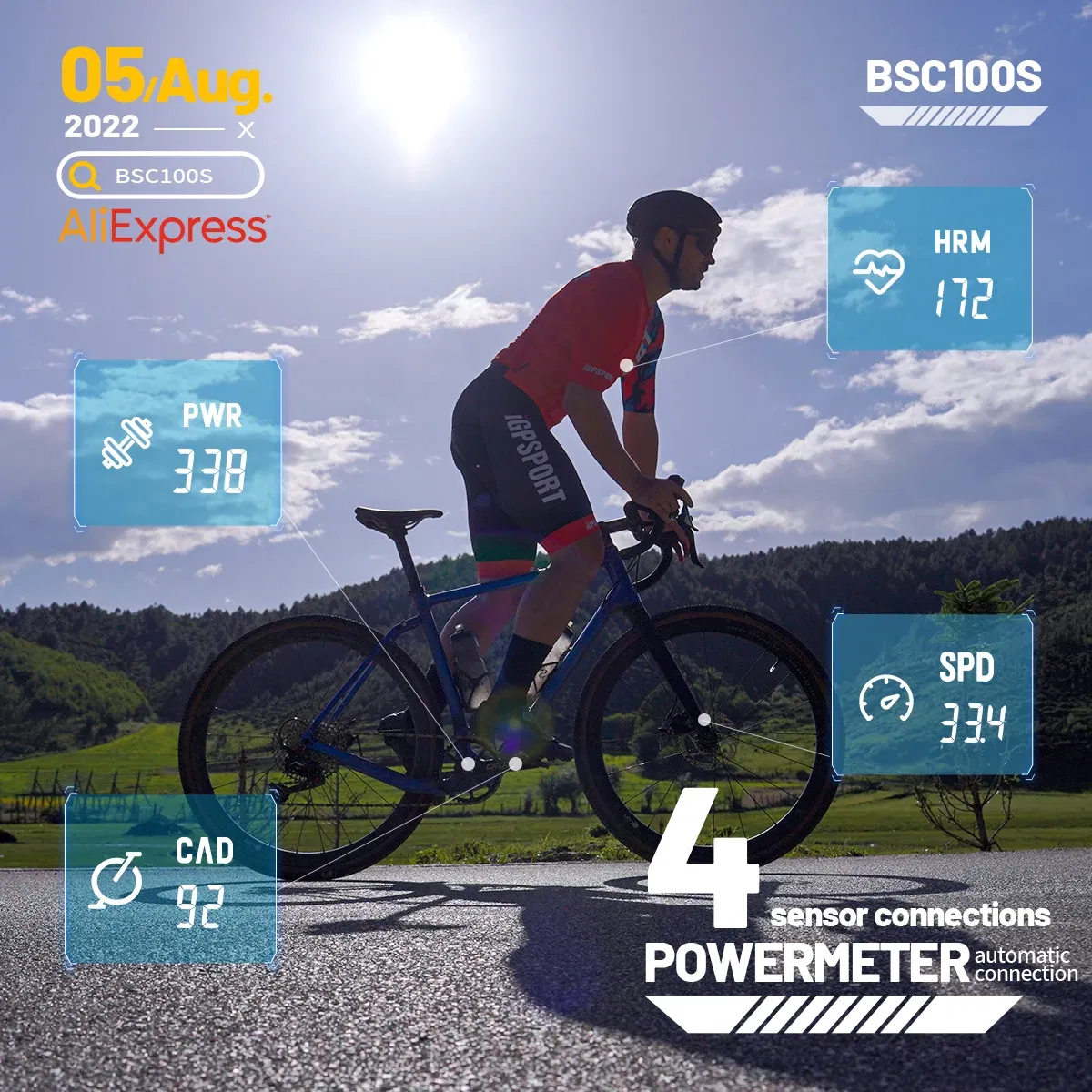 Color: Yellow - Igpsport Bsc100s Bicycle Computer Outdoor Riding Odometer Candence Sensor Mtb Road Bike Igs 100s Speedometer Ant+ Gps