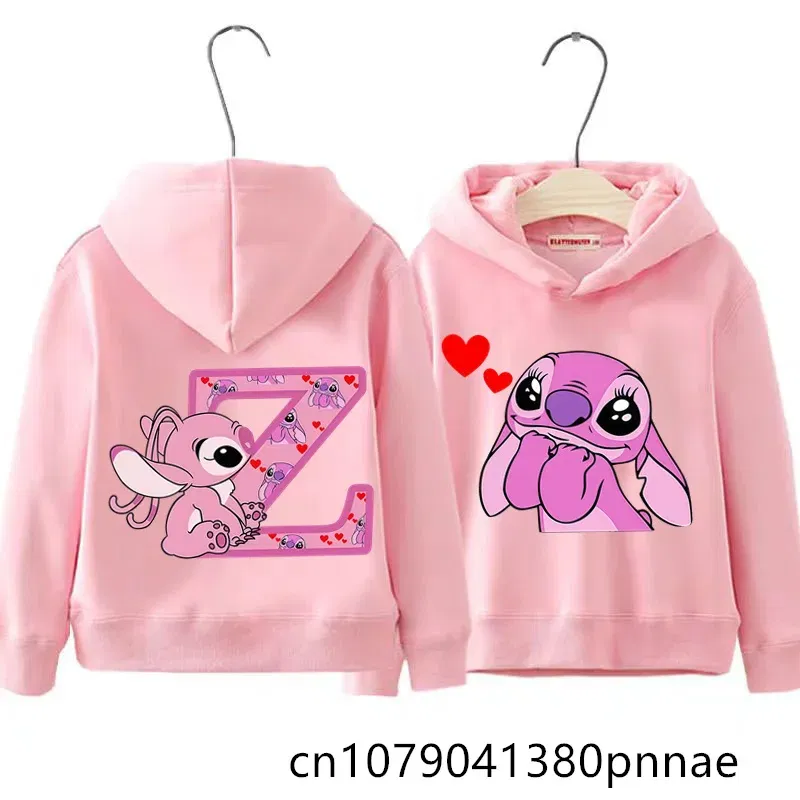 Color: MULTI, Kid Size: 2T - Girls Boys Lilo and Stitch Sportswear Hoodies Casual Fashion Sweatshirts Angel Letter AZ Anime Autumn/Winter Hoodie Kids Hoodies