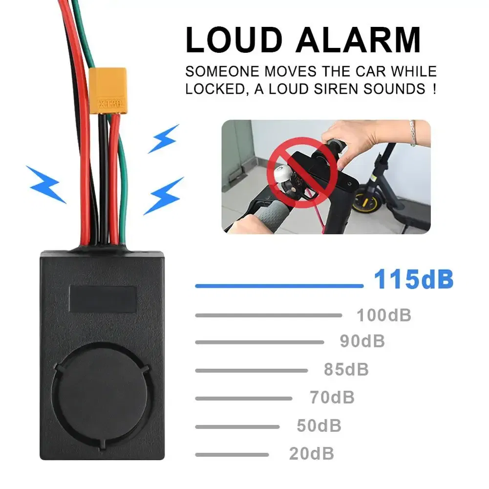 Color: Light Grey - Electric Bike Anti Theft System One Touch Start Electric Bike Alarm Anti Theft Device Compatible For  M365/ Nunbo MAX G30