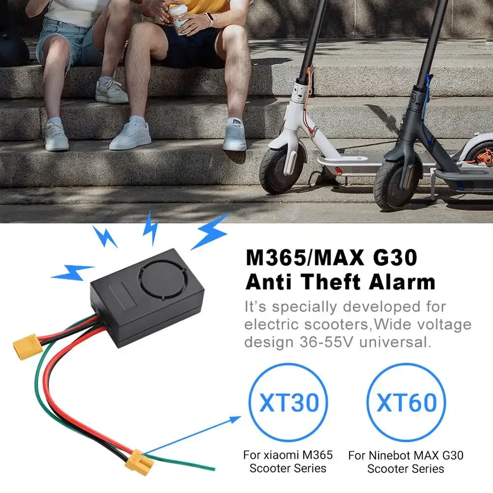 Color: Light Grey - Electric Bike Anti Theft System One Touch Start Electric Bike Alarm Anti Theft Device Compatible For  M365/ Nunbo MAX G30