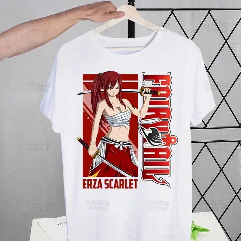 Color: Pink, Size: XXXL - Anime Fairy Tail Cartoon Natsu Erza Gray Lucy T-shirts Summer Men/Women Hip Hop Tshirt Streetwear t shirts Short Sleeve Tops
