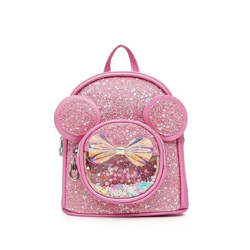 Color: Gold - New Cute Children's Bag Fashion Sequin Kindergarten Backpacks for Baby Girls Cartoon Casual Schoolbag Princess Bag Girls Gifts