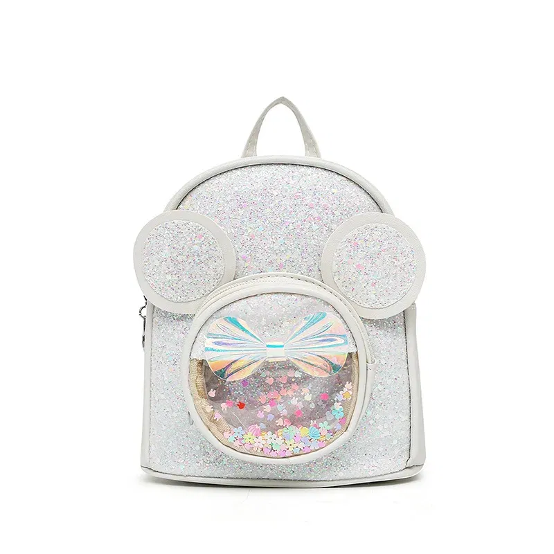 Color: Gold - New Cute Children's Bag Fashion Sequin Kindergarten Backpacks for Baby Girls Cartoon Casual Schoolbag Princess Bag Girls Gifts