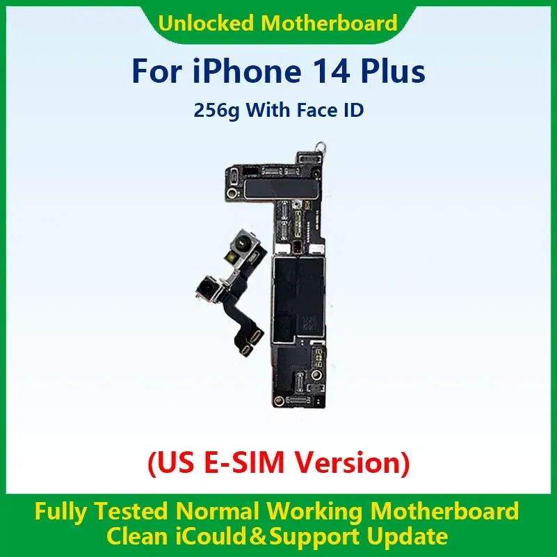 Color: green, Ships From: CHINA - Top 100%Working Fully Tested Mainboard For iPhone 14 Pro Max Unlocked Motherboard With Face ID Cleaned iCloud US E-SIM Version