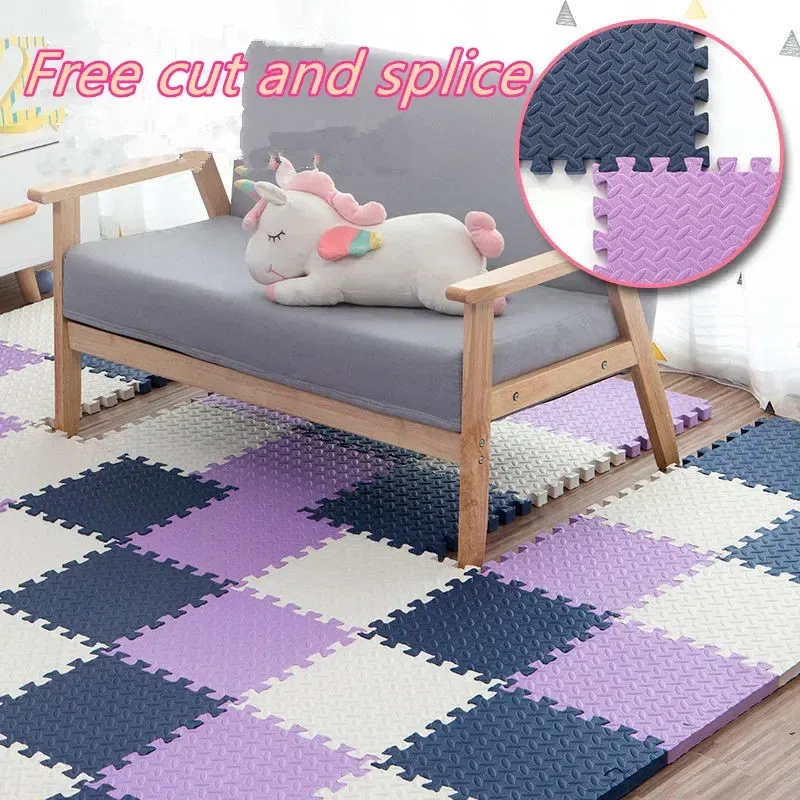Color: WHITE - Baby Mat 6PCS 30x30cm Tatame Play Mats Thick 2.5cm Baby Game Mat Tatames Foot Mat Floor Mat Puzzle Mat Playmat Baby Playroom Mat