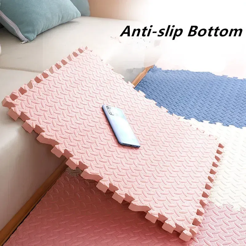 Color: WHITE - Baby Mat 6PCS 30x30cm Tatame Play Mats Thick 2.5cm Baby Game Mat Tatames Foot Mat Floor Mat Puzzle Mat Playmat Baby Playroom Mat