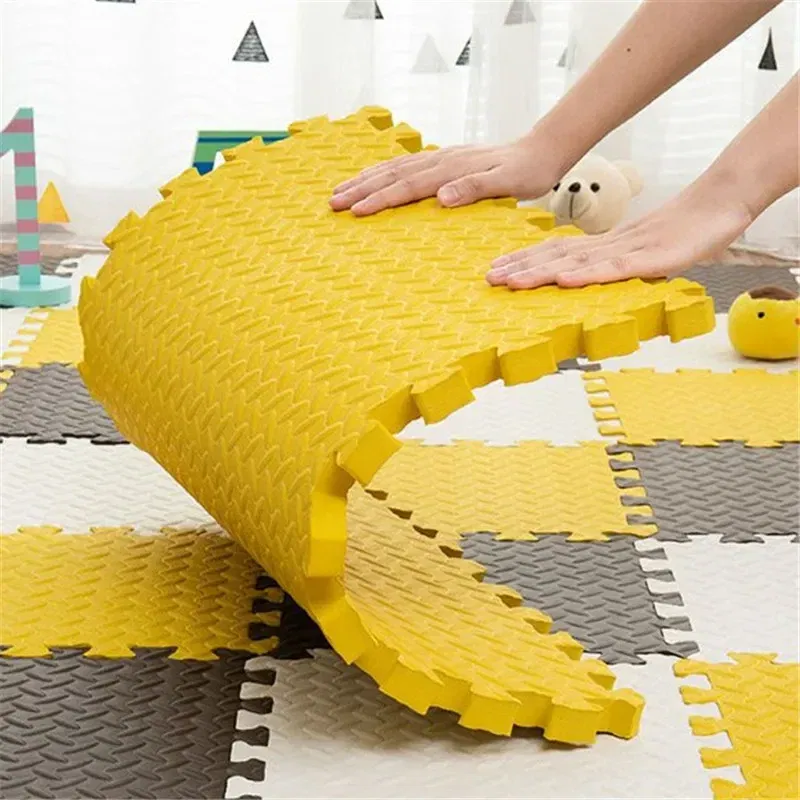 Color: WHITE - Baby Mat 6PCS 30x30cm Tatame Play Mats Thick 2.5cm Baby Game Mat Tatames Foot Mat Floor Mat Puzzle Mat Playmat Baby Playroom Mat