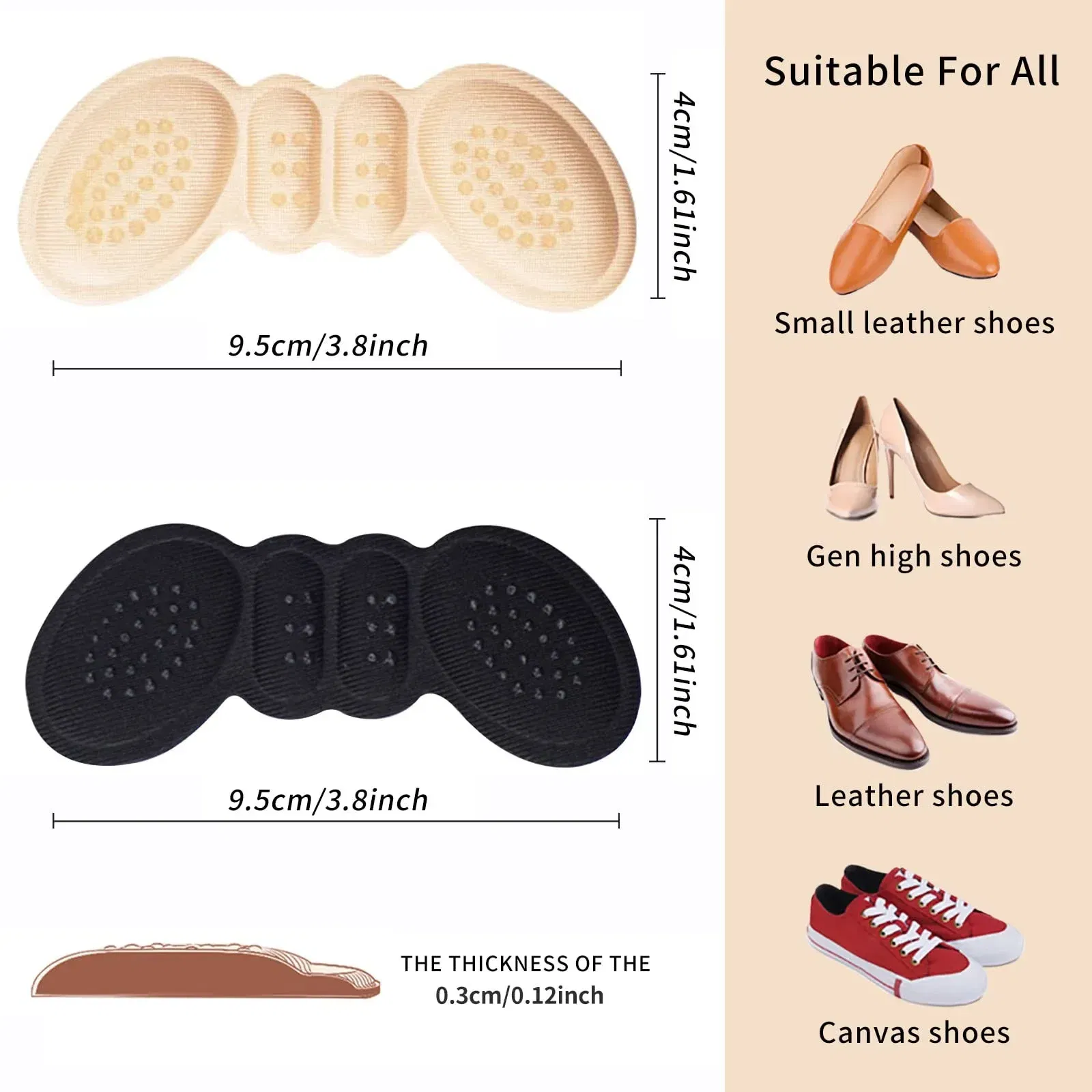 Color: Blue, Ships From: CHINA - 2/4/6PCS Women Insoles Shoes High Heel Pad Adjust Size Adhesive Heels Pads Liner Grips Protector Sticker Pain Relief Foot Care