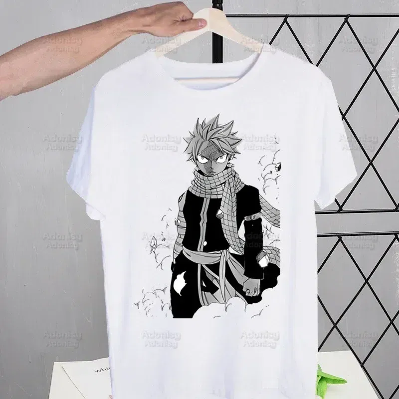 Color: WHITE, Size: XXXL - Anime Fairy Tail Cartoon Natsu Erza Gray Lucy T-shirts Summer Men/Women Hip Hop Tshirt Streetwear t shirts Short Sleeve Tops
