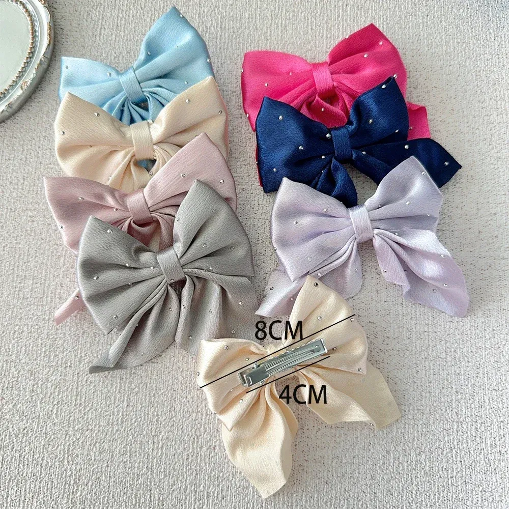 Color: Black Green - 2Pcs Starry Dots Red Velvet Bow Hair Pins Hair Clips Kids Girls Fashion Christmas Barrettes Ponytail Holder Headwear Accessories