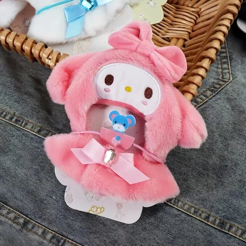 Color: Navy Blue - Labubu Sanrio Cape Skirt Suit Sitting Party Hello Kitty Kuromi Clothes Monsters Vinyl Labubu Outfit Clothing Hat Accessory Gift