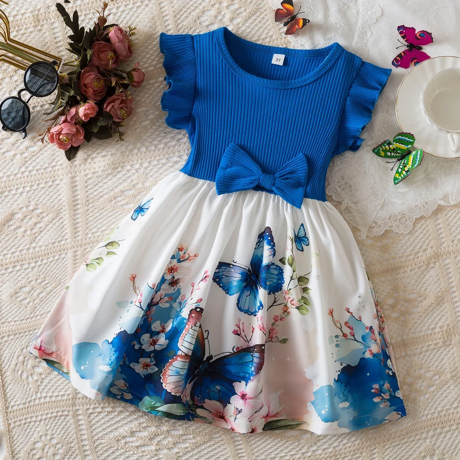 Color: Brown, Kid Size: 3T - Spring Autumn Full Sleeve Dress for Girls 3 to 8 Yrs Flower Girl Dress Children's Casual Clothing New Long Seelve Princess Dress