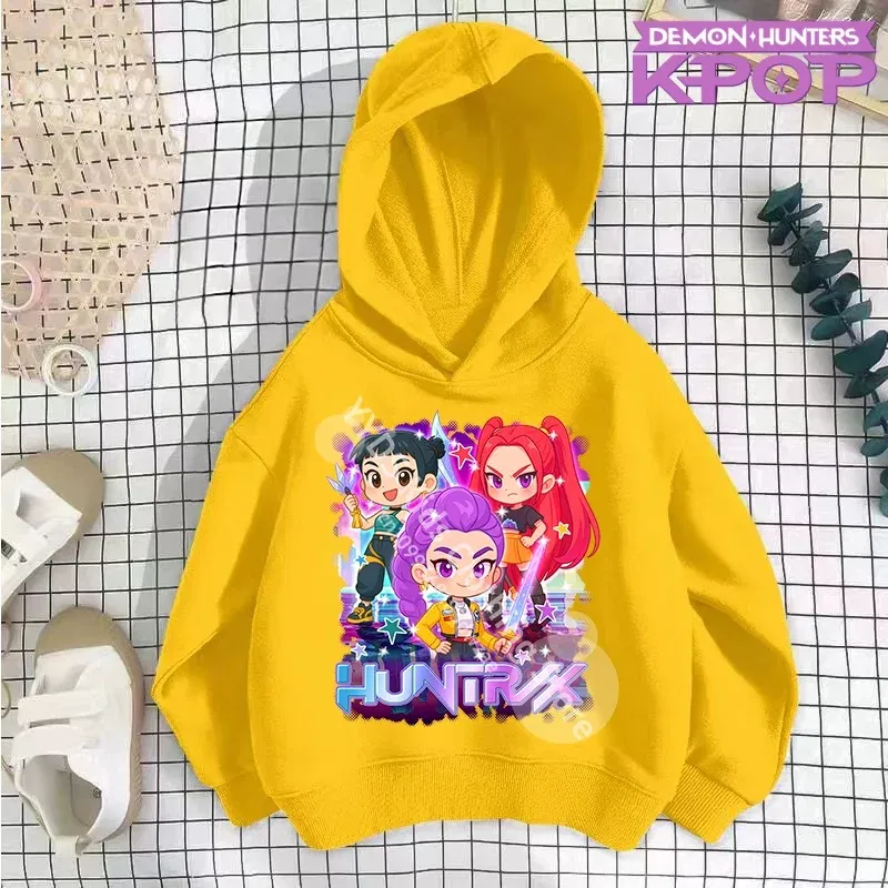 Color: Silver, Kid Size: 140 - 2025 KPop Demon Hunters Hoodie Fashion Rumi Sweatshirt Pullover Cute Long Sleeve Autumn Boys Girls Cartoon Y2K Hoody Sportswear