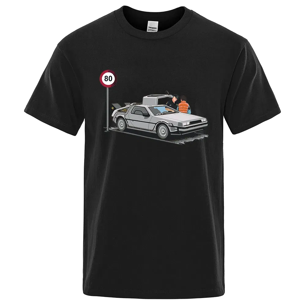 Color: Blue, Size: XXXL - I Was Caught Speeding Funny Printed T-Shirts Men Fashion Casual Short Sleeves Loose Oversized T Shirt Breathable Cotton Tees