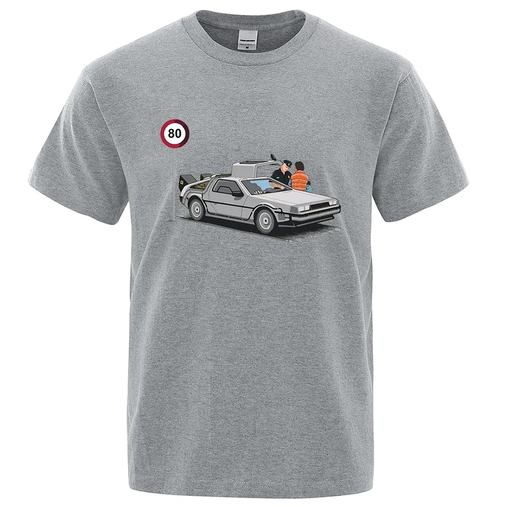 Color: Blue, Size: XXXL - I Was Caught Speeding Funny Printed T-Shirts Men Fashion Casual Short Sleeves Loose Oversized T Shirt Breathable Cotton Tees