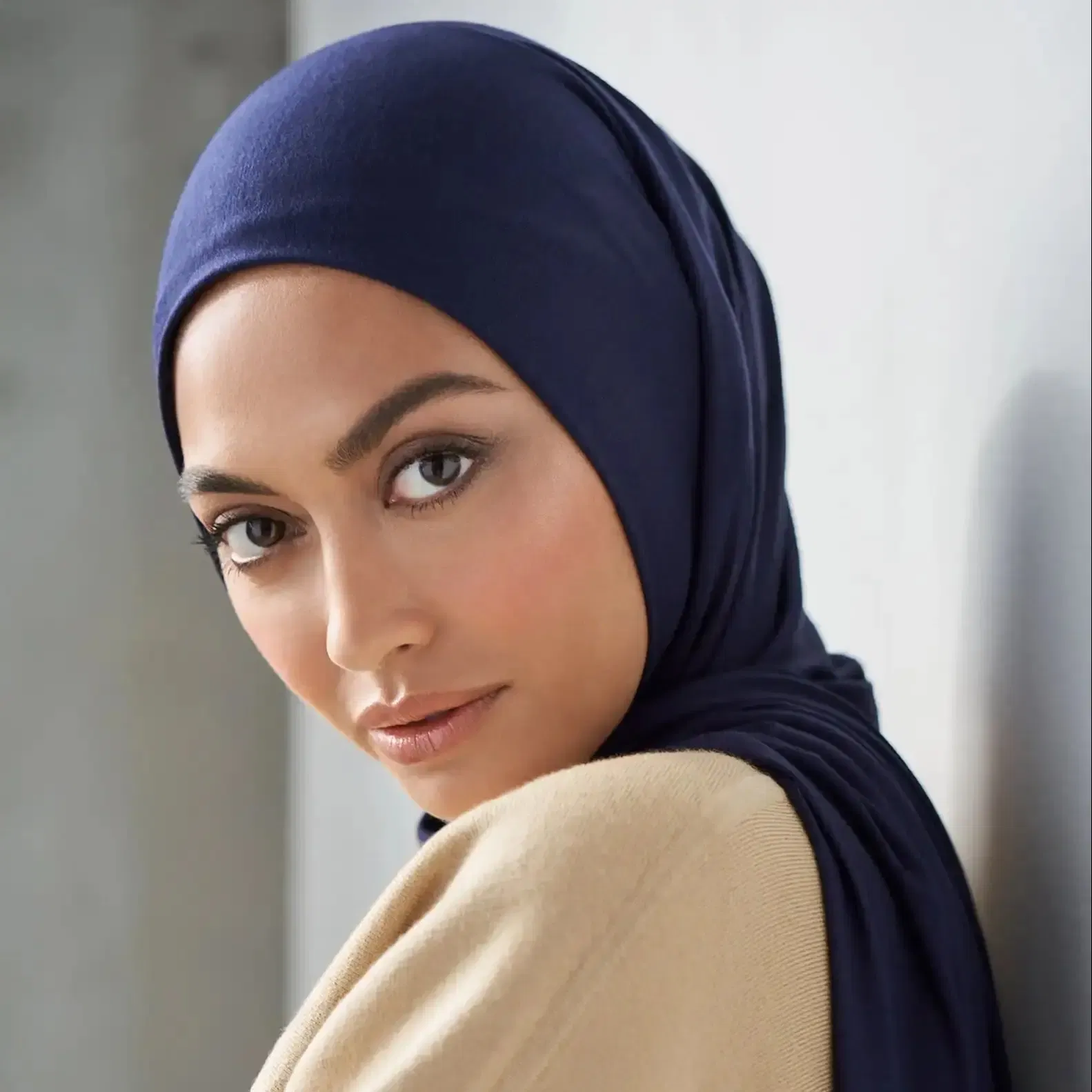 Color: GRAY - 29Colors Cheap Jersey Hijab Scarf Solid Muslim Long Scarves Turban Shawl Elastic Cotton Arab Headscarf Head Wraps Saudi Hijabs