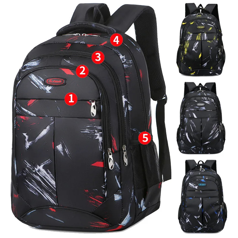 Color: black - New Backpack With Large Capacity Lightweight Pressure Relief Backpack Leisure Travel Student Backpack