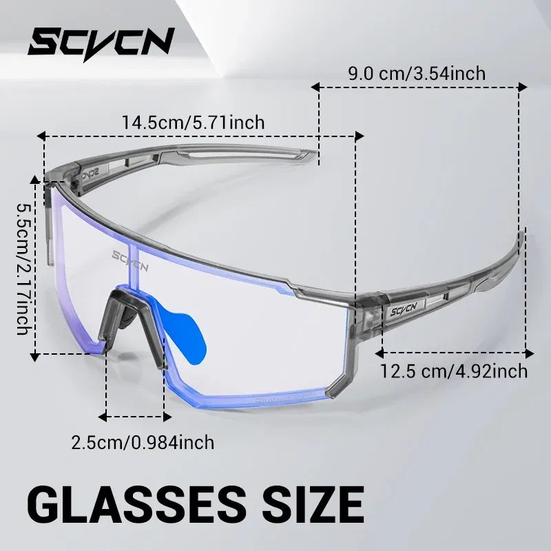 Color Name: PURPLE - SCVCN Color Photochromic Cycling Glasses Outdoo Fashion Sports Sunglasses Men MTB Cycling Sunglasses Women Road Bike Glasses