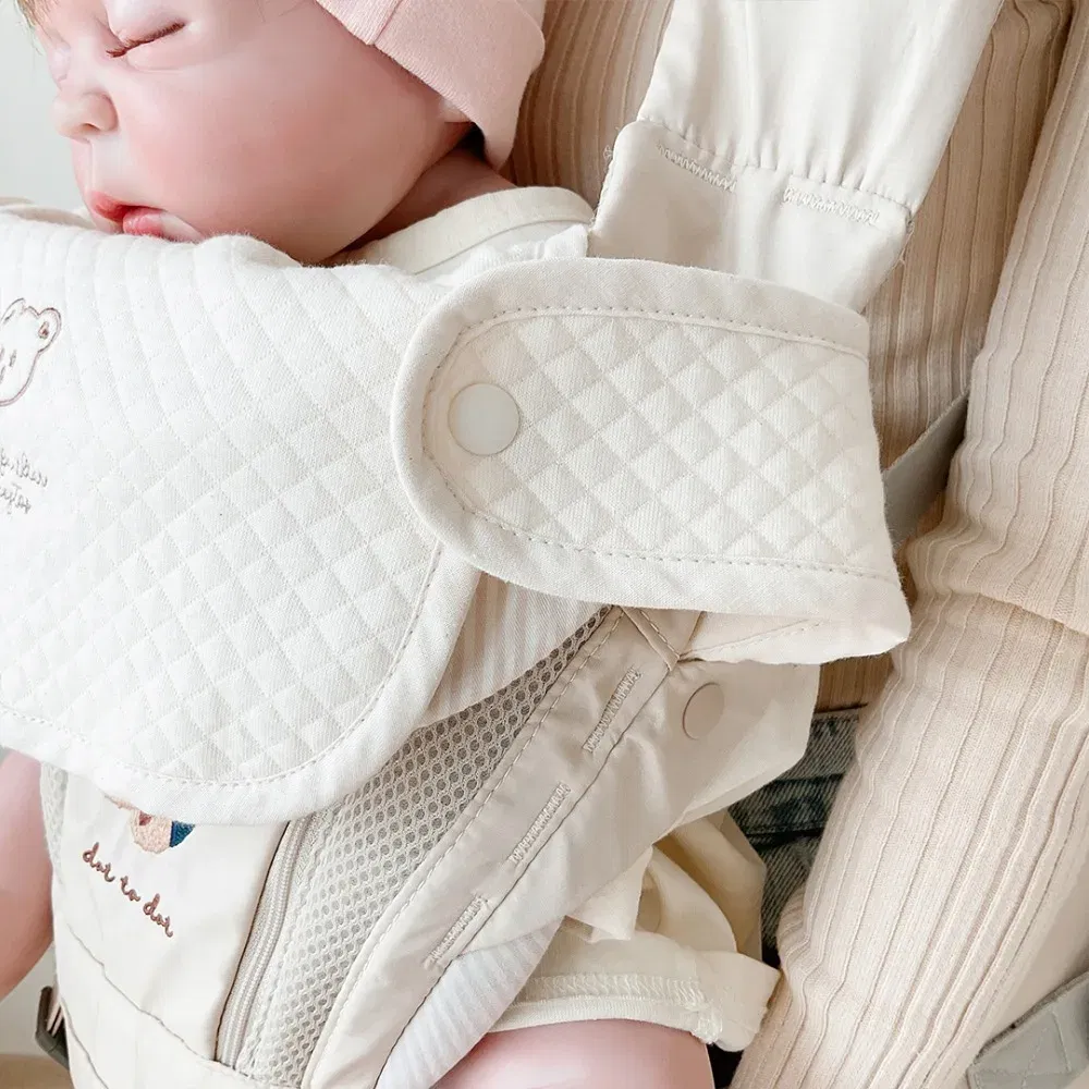 Color: green - 3pcs/Set Waterproof Baby Bibs Muslin Saliva Towel Cotton Shoulder Pad Bite Cushion Baby Accessories Girl Burp Cloth