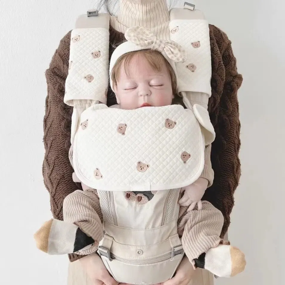 Color: green - 3pcs/Set Waterproof Baby Bibs Muslin Saliva Towel Cotton Shoulder Pad Bite Cushion Baby Accessories Girl Burp Cloth