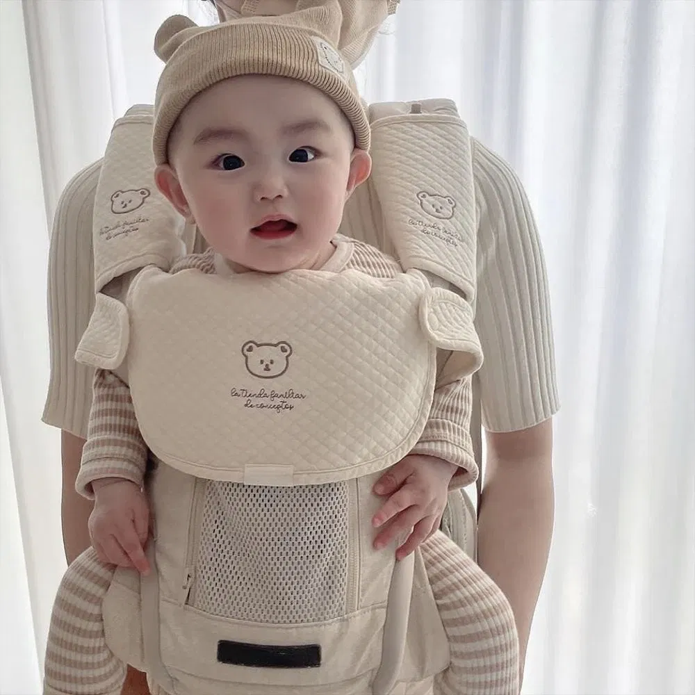 Color: green - 3pcs/Set Waterproof Baby Bibs Muslin Saliva Towel Cotton Shoulder Pad Bite Cushion Baby Accessories Girl Burp Cloth