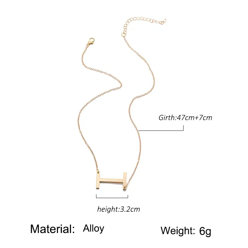 Metal Color: Blue - Fashion Metal Necklace Golden Letter Bohemia Simple DIY Romantic Retro Woman's Necklace For Winter Jewelry Gift Free Shipping
