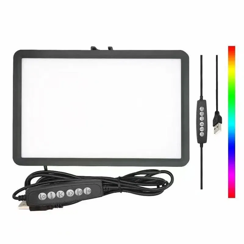 Color: WHITE - 6/8 Inch Video Led Light Photography Selfie Dimmable Video Fill Light for Photo Studio Live Stream Fill Lamp No Tripod Stand