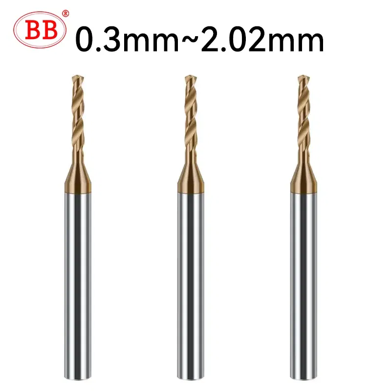 Hole Diameter: 100mm - BB 0.3~2.02mm Micro Drill Solid Carbide Bit Mini CNC Hole Making 3D Shank Diameter 4mm D4 Metal Steel Plastic 1PCS