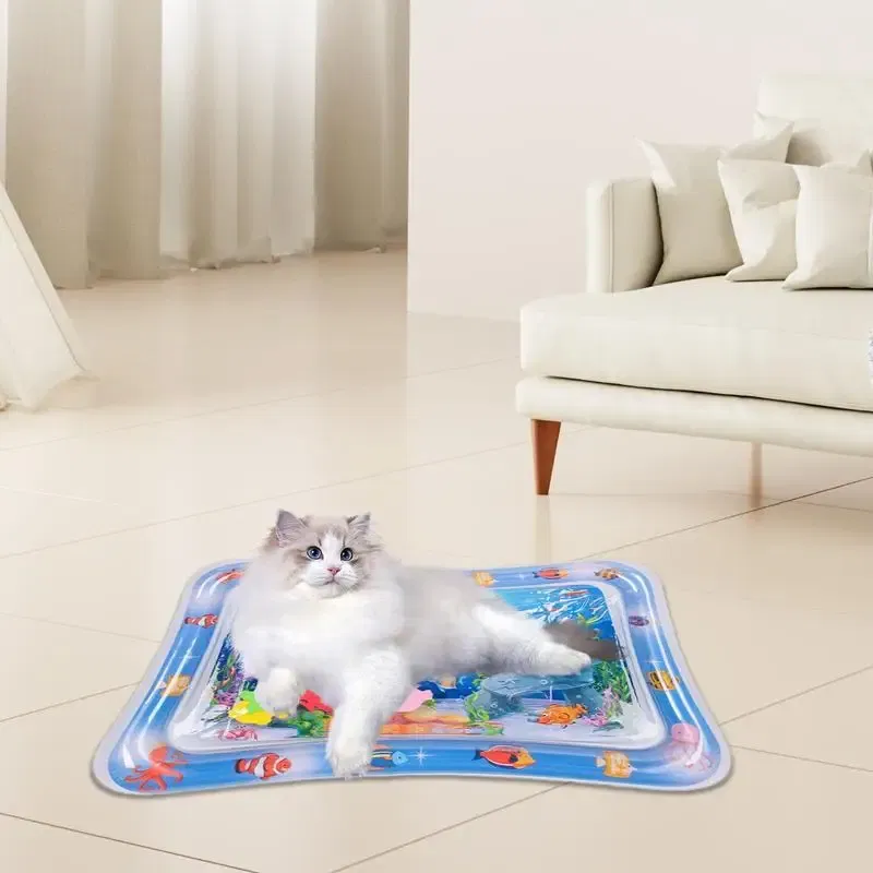 Color: Blue, Ships From: CHINA - Thickened Water Sensory Mat Interactive And Engaging Experience For Pets And Kids Coolling Sensor Water Playmat Cat Dog Supplies