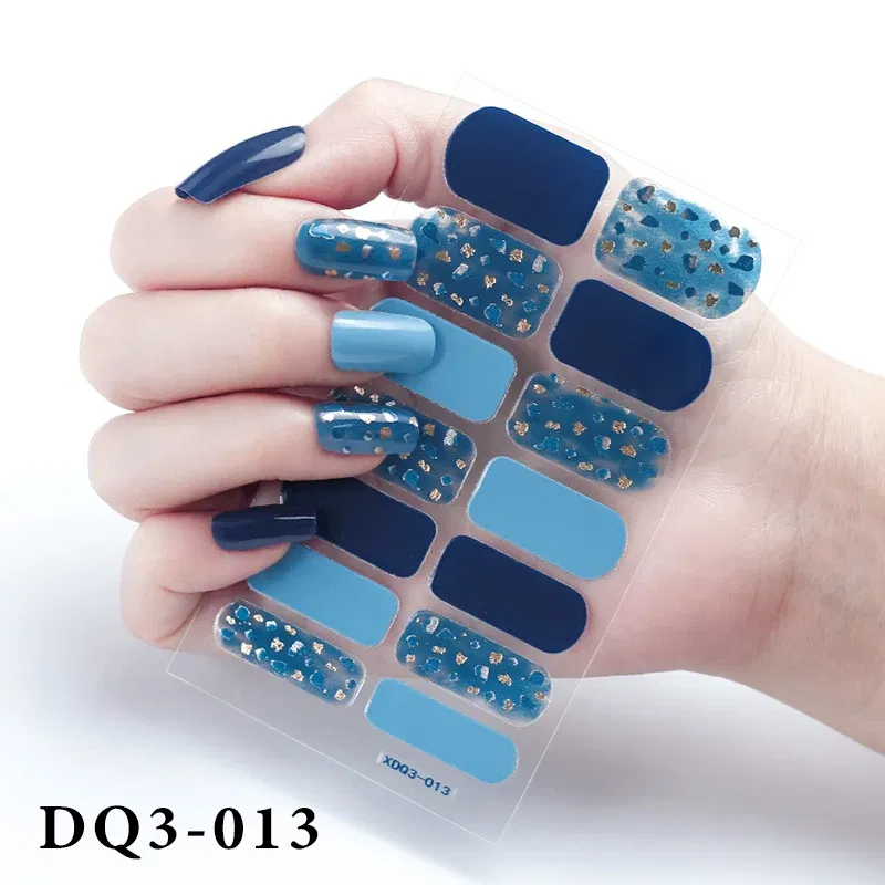 Color: Lvory - Purpel Nail Stickers Full Cover Nail Polish Stickers for Women Full Beauty Manicure Decals High Quality Stickers for Nails Art