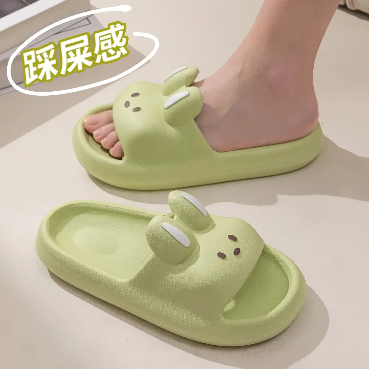 Color: black, Shoe Size: 38 - Pillow Rabbit Slippers for Women and Men | House Slides Shower Sandals | Extremely Comfy | Cushioned Thick Sole