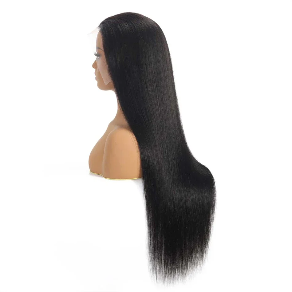Color: T1B/613, Stretched Length: 18inches, Density: 240%, Lace Size: 13x4 - 26 28 30 180%straight hd lace frontal human hair wigs 13x4 HD Lace Frontal Human Hair Wigs For Women? 100% human hair pre-cut wig