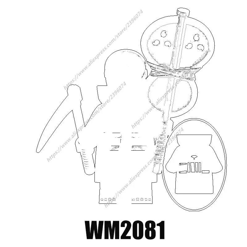 Color: Orange - Single New Cartoon Action Figures accessories Building Block children WM2081 WM6105 WM6106