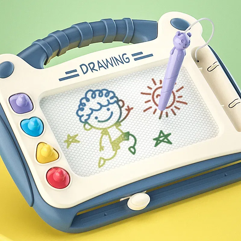 Color: WHITE - Children Cartoon Drawing Board Baby Puzzle Magnetic Writing Board Toy Graffiti Magnetic Drawing Board Montessori Toy for Kids