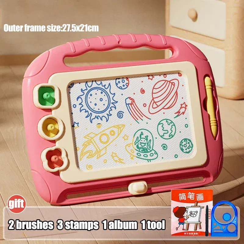 Color: WHITE - Children Cartoon Drawing Board Baby Puzzle Magnetic Writing Board Toy Graffiti Magnetic Drawing Board Montessori Toy for Kids