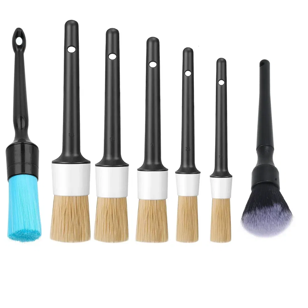 Color: GRAY - Car Detailing Brush Set Car Cleaning Brushes Sponges Towels for Car Air Vents Rim Cleaning Dirt Dust Clean Tool Wash Accessories