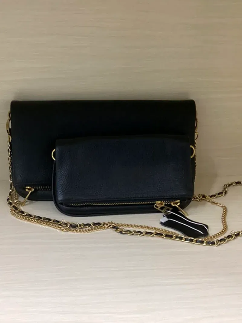 Color: black, Size: S, Ships From: CHINA - Women's Handbag Casual Simple and Fashionable Baidu Women's Genuine Leather Shoulder Crossbody Bag Mobile report