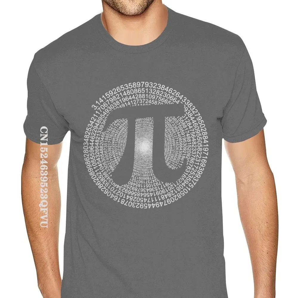 Color: Dark Grey, Size: XXXL - Classic Pi T Shirt 3,14 Pi Number Symbol Math Science Gift Tee Shirts For Men Make Your Own Soft Cotton HipHop Print Tee