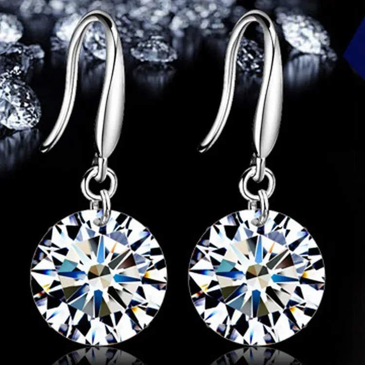 Metal Color: Blue white zinc plated - Flower Earrings 2019 Punk Fashion New Earrings Lady Wild Chain Pearl Crystal Flower Earrings Gift Wholesale Ladies Earrings