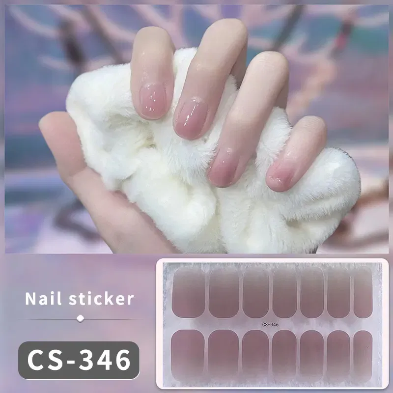 Color: Dark Khaki - DIY Gel Nail Stickers Cured-free Long-Lasting Solid Color Nail Strips Patch Slider Sticker Full Cover Decal Nail Manicure Patch