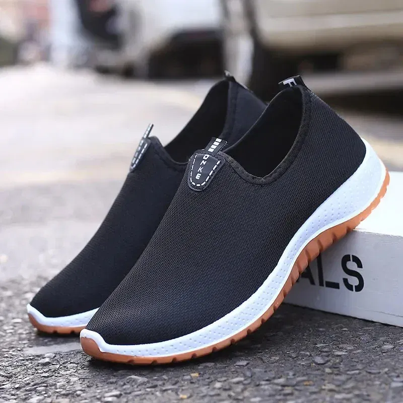 Color: black, Shoe Size: 41 - 2022 Leisure Sports Cloth Shoes Men's Mesh Breathable Soft Sole Running Shoes