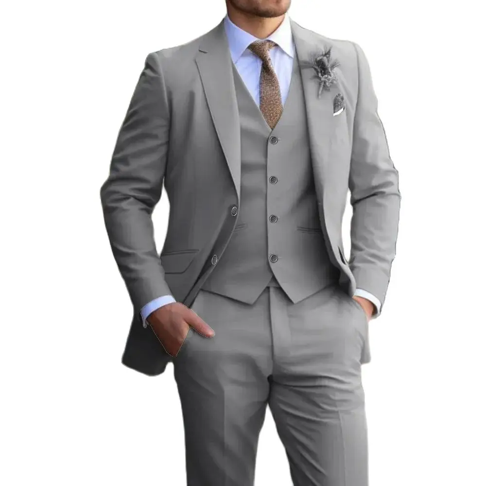 Color: black, Size: 5XL - Suit 3-piece Classic men's fashion slim-fit suit Vest Pants suit Men's dress Casual Dress Formal Business wedding