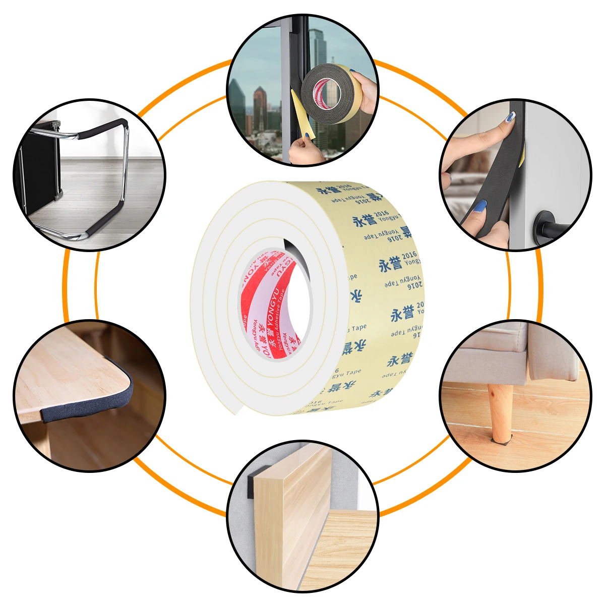 Color: WHITE, Width: 3mm - EVA Seal Foam Tape T Weather Stripping for Door and Window,High Density Single Sided Closed Cell Door Insulation Weather Strip