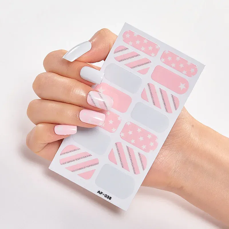 Color: Yellow - Designer Nail Decals Sticker For Nails Foil Nail Art Stickers 2020 Fashion Nail Minimalist Design Minimalist Design