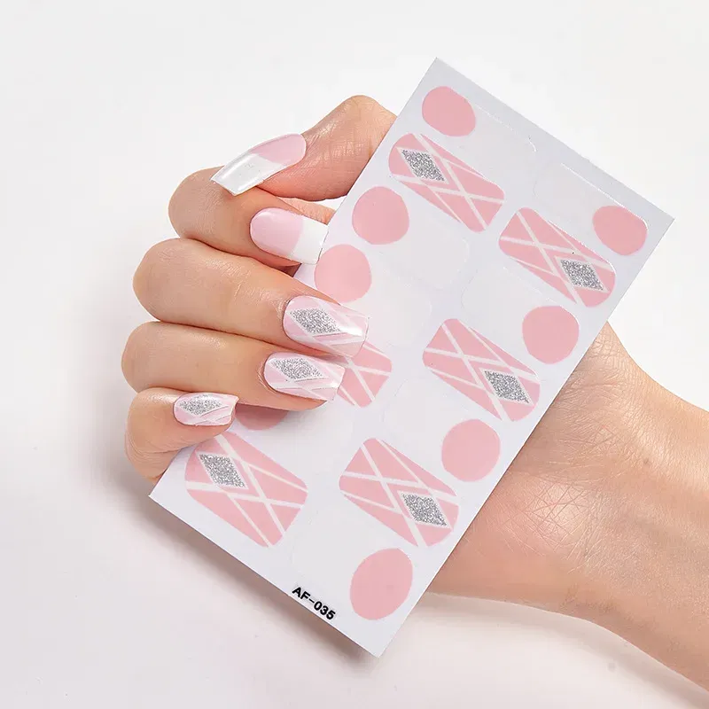 Color: Yellow - Designer Nail Decals Sticker For Nails Foil Nail Art Stickers 2020 Fashion Nail Minimalist Design Minimalist Design