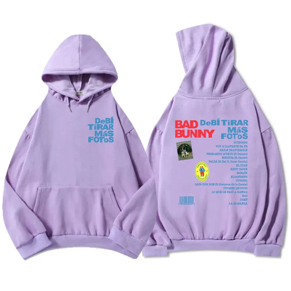 Color: black, Size: XXXL - Unisex Streetwear Bad Bunny DTMF Hoodies 2025 New Album Deb?­ Tirar Más Fotos Printing Sweatshirts Winter Comfortable Male Hoodie
